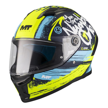 Kask integralny MT STINGER 2 ROCKET BLACK/YELLOW/BLUE MATT czarny żółty niebieski