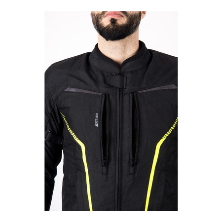 Kurtka tekstylna OZONE DELTA IV BLACK/FLO YELLOW czarny żółty fluo