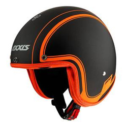 Kask otwarty AXXIS HORNET ROYAL MATT FLUOR ORANGE czarny pomarańczowy fluo