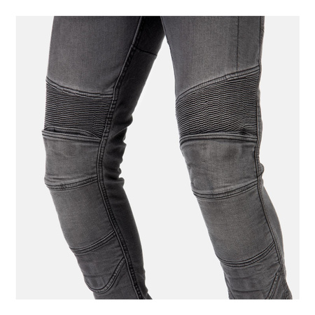 Jeansy motocyklowe OZONE RUSTY WASHED BLACK czarny