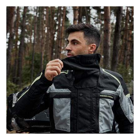 Kurtka tekstylna REBELHORN CUBBY IV BLACK/GREY/FLO YELLOW czarny szary żółty fluo