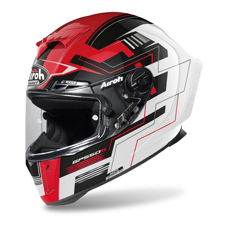 Kask integralny AIROH GP550 S CHALLENGE RED GLOSS czerwony biały czarny