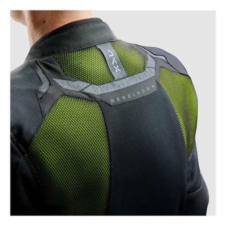Kurtka tekstylna REBELHORN JAX BLACK/FLUO YELLOW czarny żółty fluo