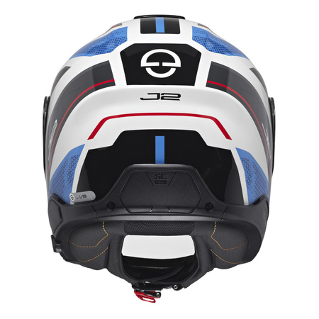 Kask otwarty SCHUBERTH J2 ECE SIGMA BLUE biały niebieski czerwony czarny