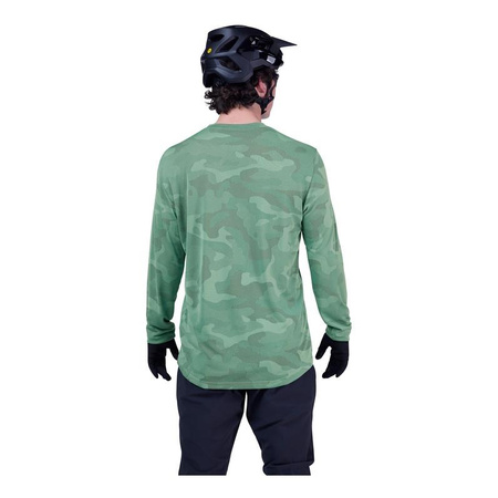 Koszulka rowerowa FOX RANGER Z DŁUGIM RĘKAWEM TRU DRI PINE zielony