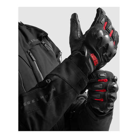 Rękawice miejskie REBELHORN DEFENDER BLACK/RED czarny czerwony