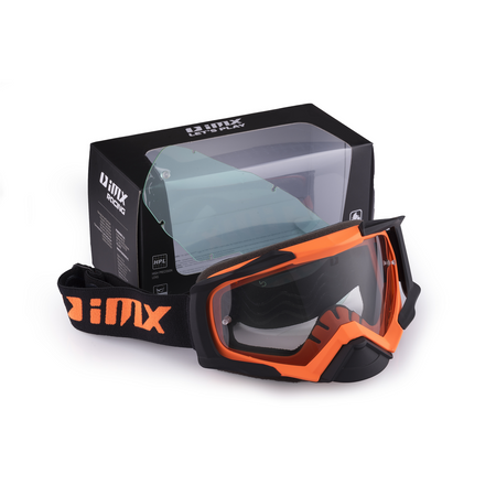 Gogle motocyklowe IMX DUST ORANGE MATT/BLACK MATT SZYBA DARK SMOKE + CLEAR pomarańczowy czarny mat
