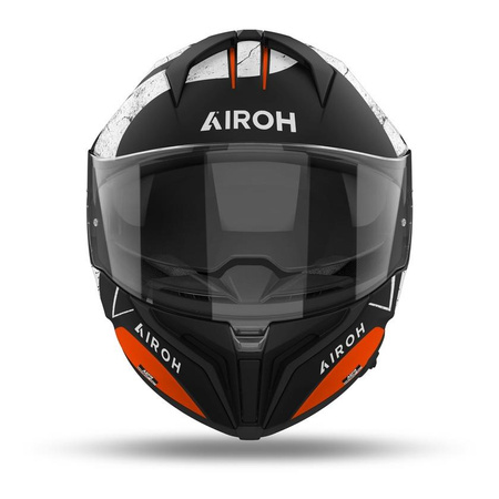 Kask integralny AIROH MATRYX SCOPE ORANGE MATT czarny pomarańczowy biały
