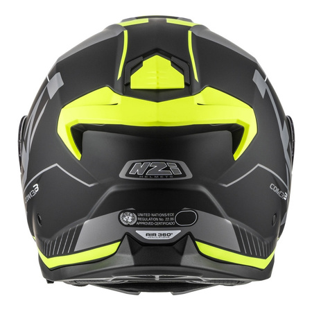 Kask szczękowy NZI COMBI 3 DUO ORBE BLACK ANTRACITE YELLOW MATT szary żółty