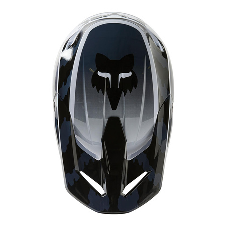 Kask cross dziecięcy FOX JUNIOR V1 NUKLR BLACK czarny biały granatowy