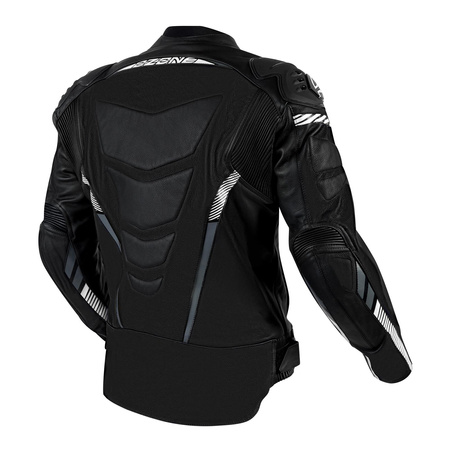 Kurtka skórzana OZONE RS600 BLACK/WHITE czarny biały szary