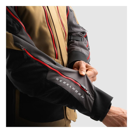 Kurtka tekstylna REBELHORN HARDY 3.0 DESERT/GREY/RED brązowy szary czerwony
