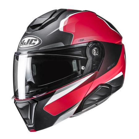 Kask szczękowy HJC I91 FELIO BLACK/RED czarny czerwony