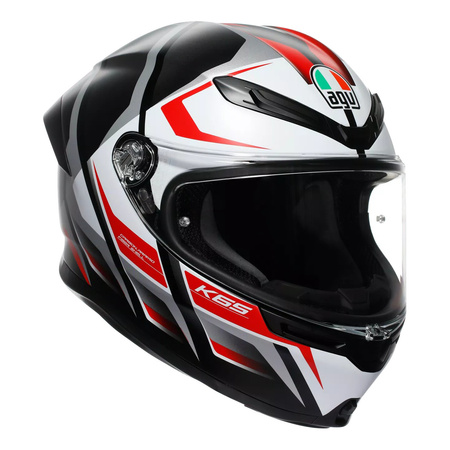 Kask integralny AGV K6 S KARVE BLACK/WHITE/RED czarny biały czerwony