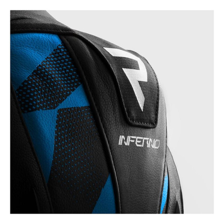Kurtka skórzana REBELHORN INFERNO BLACK/BLUE/WHITE/RED czarny niebieski biały czerwony