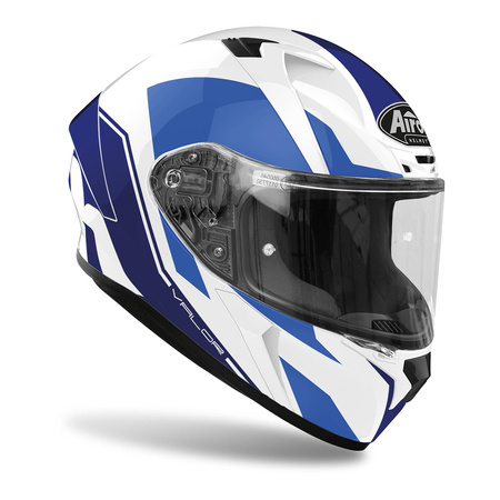 Kask integralny AIROH VALOR WINGS BLUE GLOSS biały niebieski granatowy
