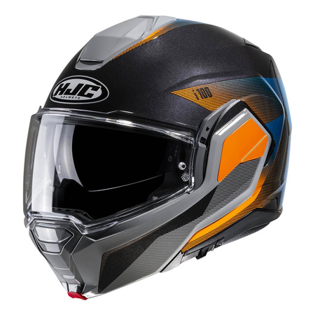 Kask szczękowy HJC I100 BESTON GREY/ORANGE szary pomarańczowy niebieski czarny