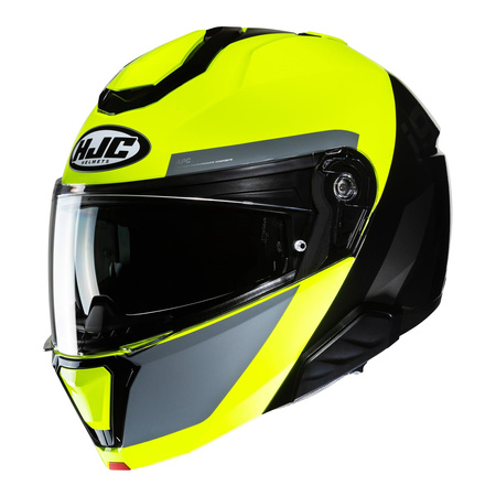 Kask szczękowy HJC I91 BINA YELLOW/BLACK żółty fluo szary czarny