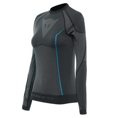 Koszulka termoaktywna damska DAINESE DRY LS LADY BLACK/BLUE czarny niebieski