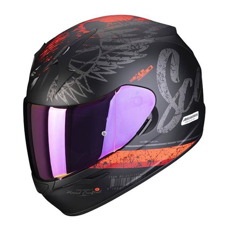 Kask integralny SCORPION EXO-390 GHOST BLACK/SILVER czarny srebrny czerwony