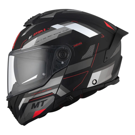 Kask szczękowy MT ATOM 2 SV BAST BLACK/GREY czarny szary czerwony