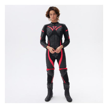 Spodnie skórzane damskie REBELHORN REBEL LADY PINK/BLACK różowy czarny