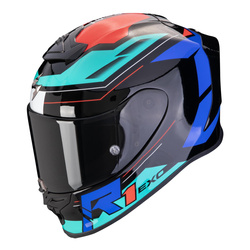 Kask integralny SCORPION EXO R1 EVO AIR BLAZE BLACK/BLUE/RED czarny niebieski czerwony