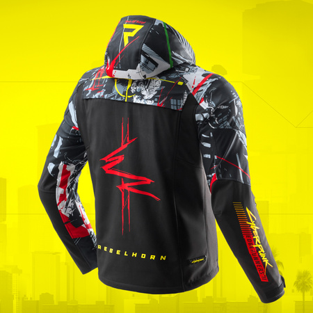 Kurtka tekstylna REBELHORN SLASH CYBERPUNK EDGERUNNERS 2 czarny biały szary czerwony fluo żółty fluo zielony