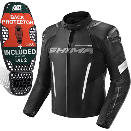 Kurtka tekstylna SHIMA SOLID 2.0 BLACK/WHITE czarny biały