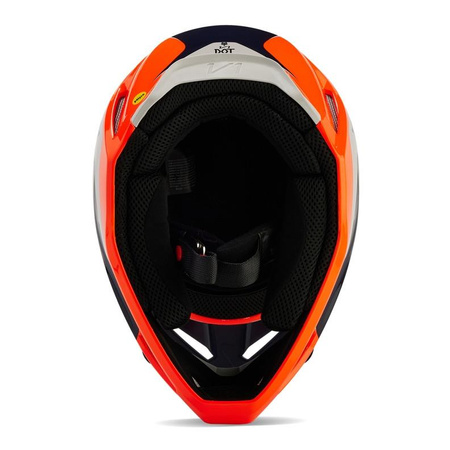 Kask cross FOX V1 NITRO FLUORESCENT ORANGE pomarańczowy fluo granatowy