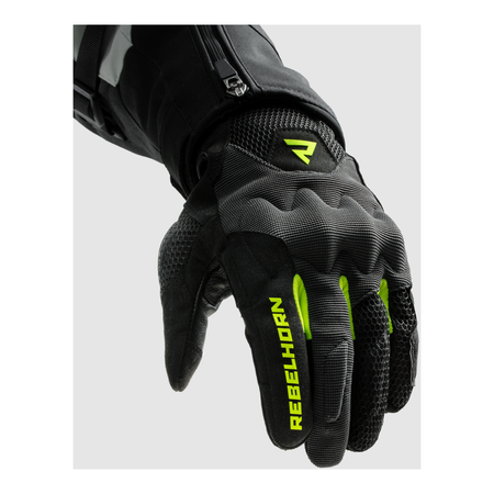 Rękawice miejskie REBELHORN CORE BLACK/GREY/FLUO YELLOW czarny szary żółty fluo