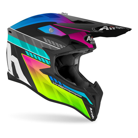 Kask cross Airoh WRAAP PRISM MATT niebieski różowy żółty fluo zielony fluo czarny biały szary