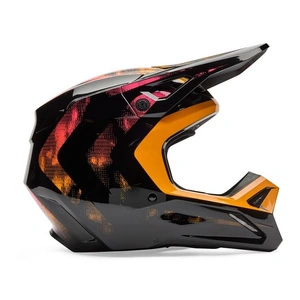 Kask cross dziecięcy FOX JUNIOR V1 KAIROS TANGERINE czarny pomarańczowy