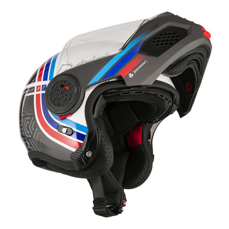 Kask szczękowy NZI MINIMOD WATSON WHITE BLACK POWER biały czarny