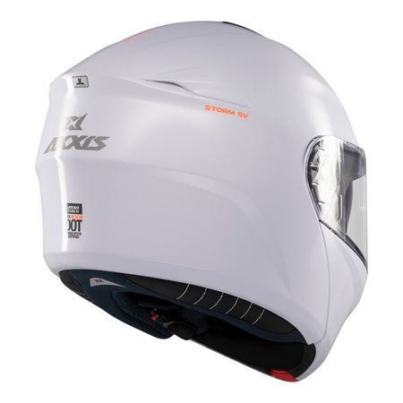 Kask szczękowy AXXIS STORM S SV SOLID A0 GLOSS PEARL WHITE biały