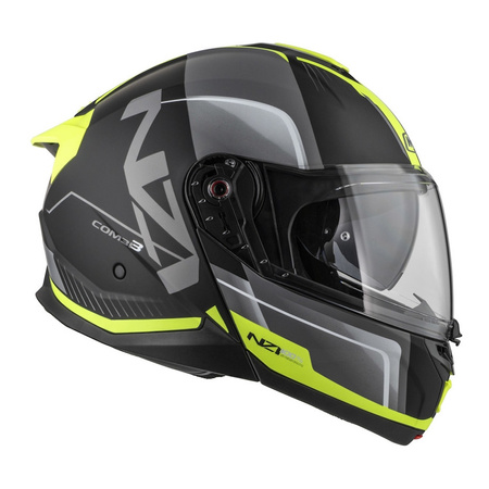 Kask szczękowy NZI COMBI 3 DUO ORBE BLACK ANTRACITE YELLOW MATT szary żółty