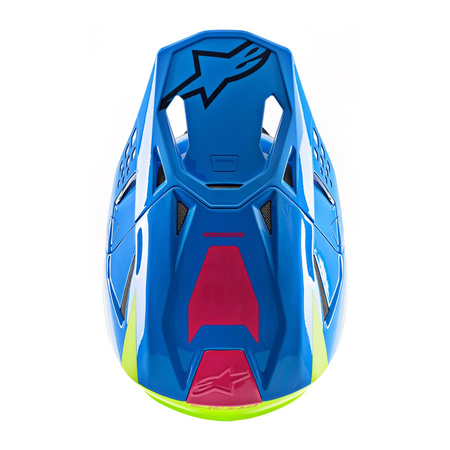Kask cross ALPINESTARS SUPERTECH S-M8 RADIUM AQUA/FLUO YELLOW/NAVY niebieski żółty fluo zielony