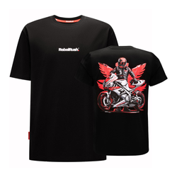 Koszulka z motorem T-shirt REBELRUSH MOTO SPORT BLACK czarny