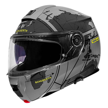 Kask szczękowy SCHUBERTH C5 ECE GLOBE GREY szary czarny żółty fluo