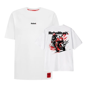 Koszulka T-shirt REBELRUSH REBEL OVERSIZE WHITE biały