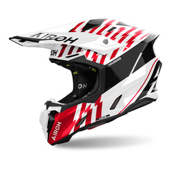 Kask cross AIROH TWIST 3 THUNDER RED GLOSS czerwony biały czarny