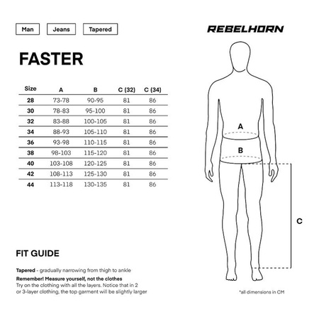 Jeansy motocyklowe REBELHORN FASTER BLACK czarny