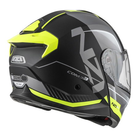 Kask szczękowy NZI COMBI 3 DUO ORBE BLACK ANTRACITE YELLOW MATT szary żółty