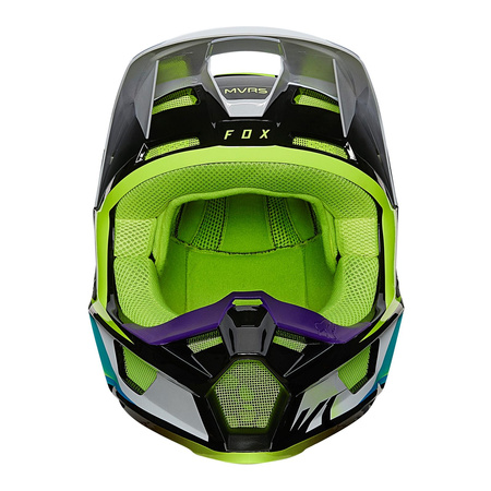 Kask cross FOX V1 TRO AQUA żółty fluo niebieski biały czarny fioletowy
