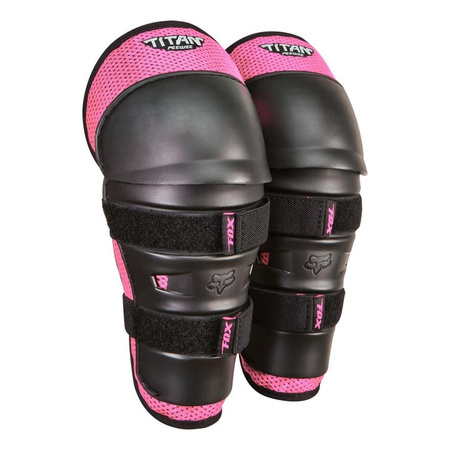 Dziecięce ochraniacze kolan lub łokci FOX KIDS PEEWEE TITAN KNEE/SHIN GUARD BLACK/PINK czarny różowy