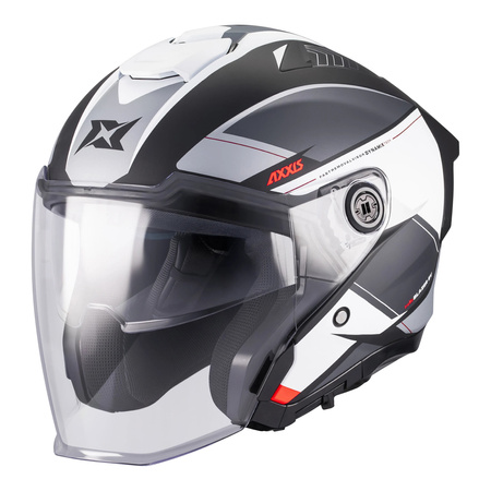 Kask otwarty AXXIS BLAZER SV TRAFFIC B0 MATT czarny szary biały