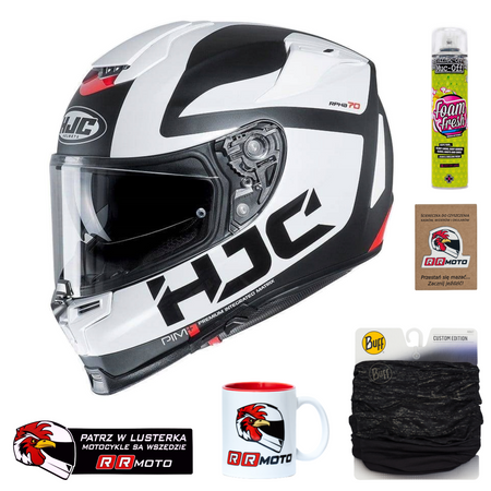 Kask integralny HJC R-PHA 70 BALIUS WHITE/BLACK biały czarny czerwony