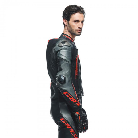 Kombinezon dwuczęściowy DAINESE LAGUNA SECA 5 BLACK/FLO RED czarny czerwony fluo