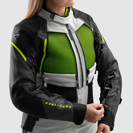 Kurtka tekstylna damska REBELHORN HARDY 3.0 LADY BLACK/GREY/FLUO YELLOW czarny szary żółty fluo