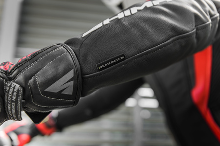 Kurtka skórzana SHIMA CHASE RED czarny czerwony